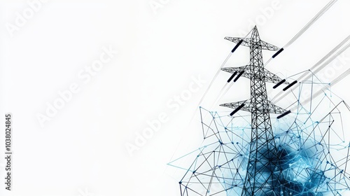 Electric tower, white isolate background