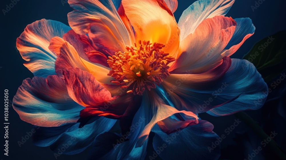 Vibrant Peony Flower in Bloom Vibrant Peony Flower in Bloom