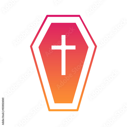 Dead Coffin Halloween, horror, Mystery, and Scary Gradient Icon Set