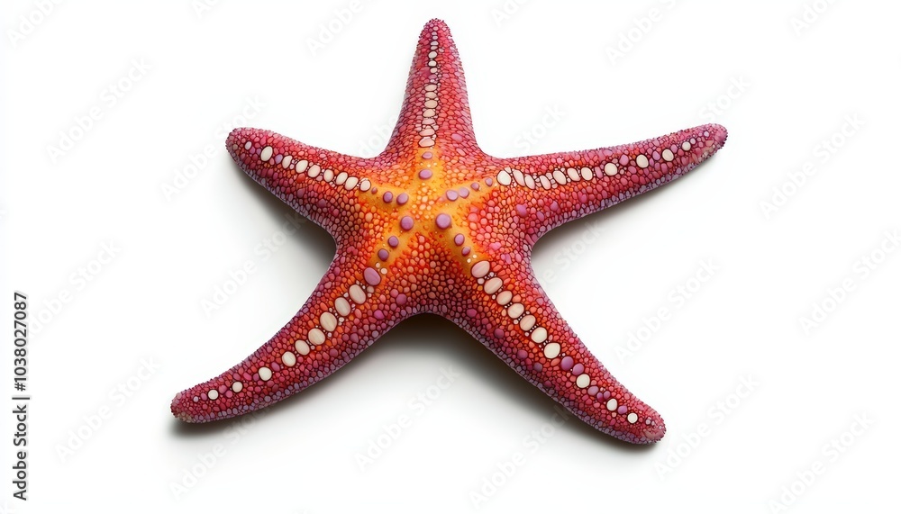 Bright starfish on white isolated background Bright starfish on white isolated background
