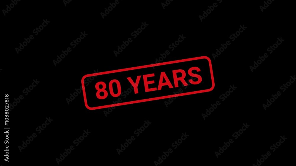 80 Years Text Stamp Animation 80 Years Text Stamp Animation