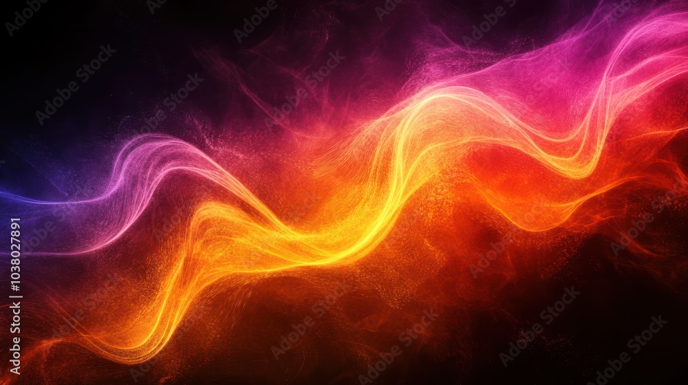 Fototapeta premium Abstract colorful waves of light create a dynamic and vibrant visual effect.