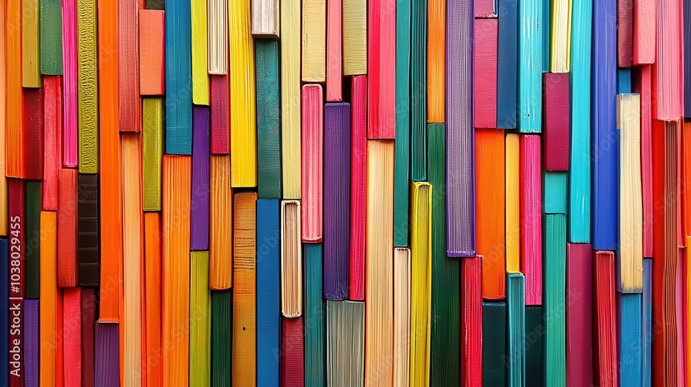 Colorful Book Spines Arranged on a Background Colorful Book Spines Arranged on a Background