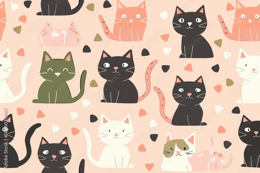 Obraz premium Playful Cat Pattern