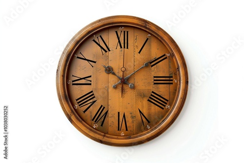 Wallpaper Mural Vintage Wooden Wall Clock with Roman Numerals Torontodigital.ca