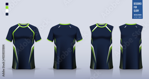 Soccer jersey, football kit, sportswear, basketball uniform, tank top, running singlet or t-shirt mockup. Fabric pattern design. 
