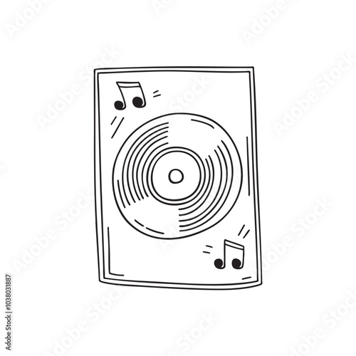 Illustration of an vinyl cover music art