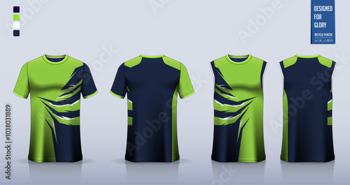 Soccer jersey, football kit, sportswear, basketball uniform, tank top, running singlet or t-shirt mockup. Fabric pattern design. 