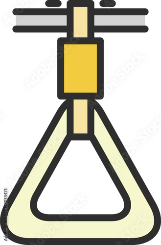 カラー駅関連の単品アイコン　吊り革