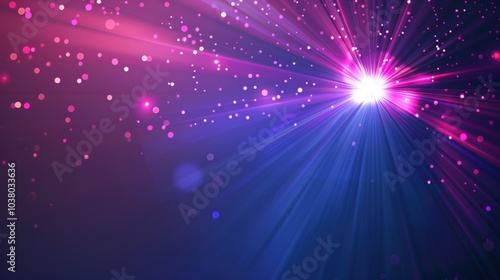Abstract Light Burst with Pink and Blue Hues