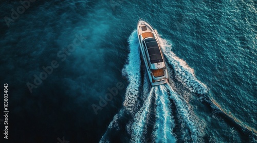 Luxury yacht sailing on calm blue waters during a sunny day in a tranquil coa...