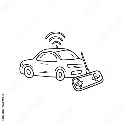Illustration of an antenna on a remote control car