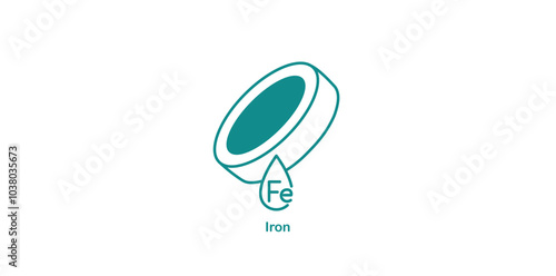 Iron Icon Representing Essential Mineral for Blood Health