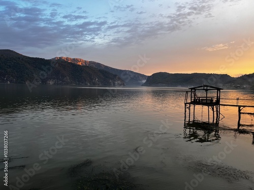 sunset on the lake