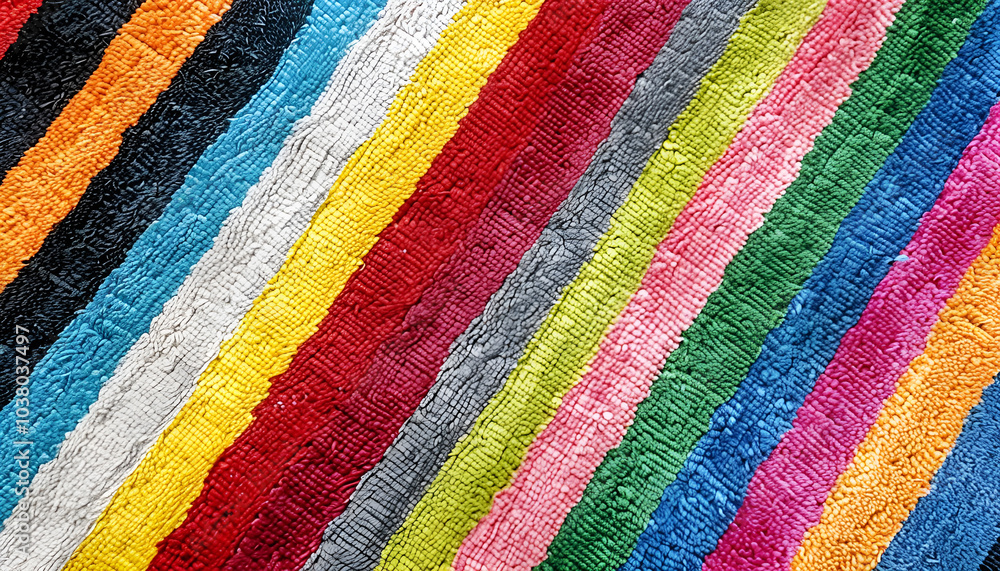 Colorful striped carpet as background, top view. Banner design Colorful striped carpet as background, top view. Banner design