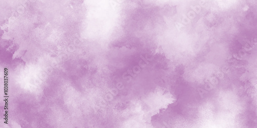 Soft and cloudy blurry watercolor background with clouds, violet color grunge paper texture soft clouds, grungy old rough paper vintage style color stained watercolor texture illustration.