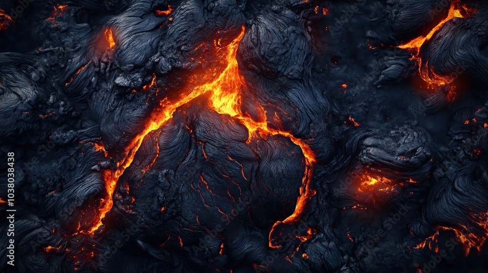 Molten lava texture for background Molten lava texture for background