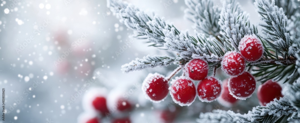 The Frosted Pine Berry Branch The Frosted Pine Berry Branch