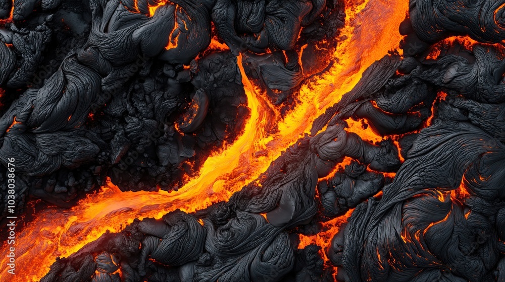 Molten lava texture for background Molten lava texture for background