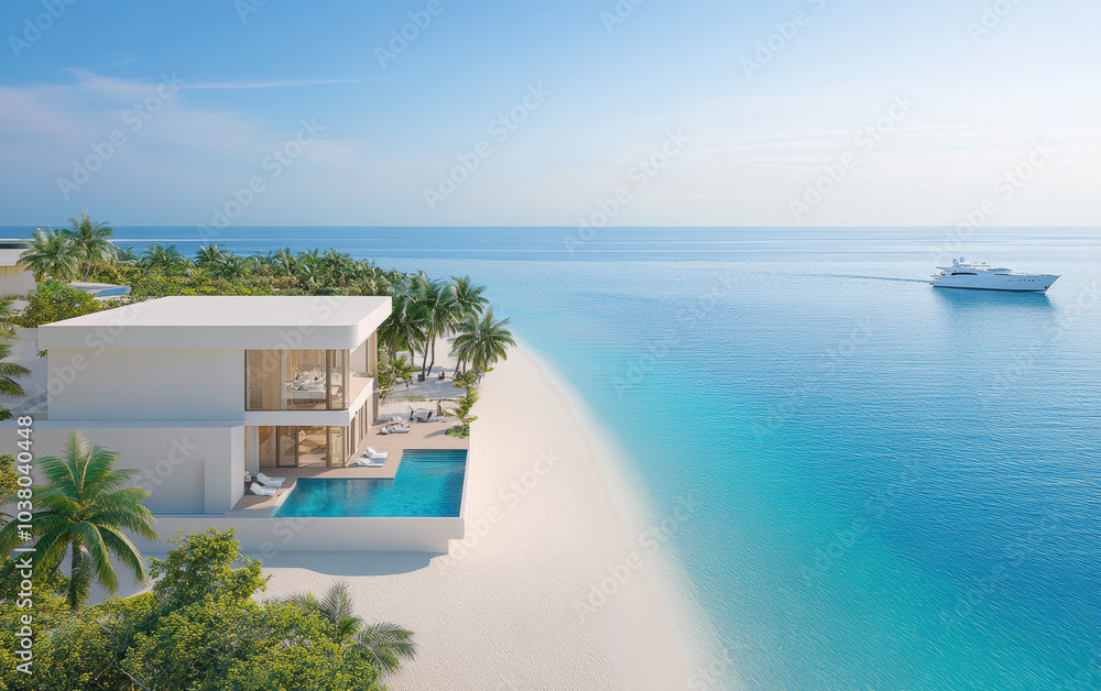 Fototapeta premium Summer vacation home by the sea