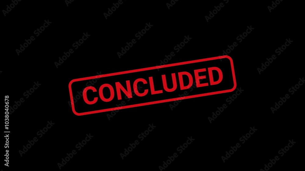 Concluded Text Stamp animation Concluded Text Stamp animation