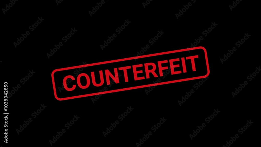 Counterfeit Text Stamp animation Counterfeit Text Stamp animation
