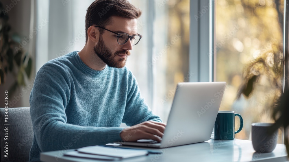 The Professional Man Working Laptop The Professional Man Working Laptop