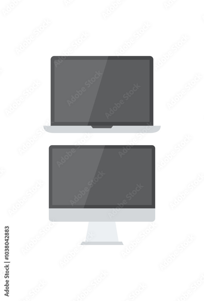 simple laptop and monitor illustration icon for design. office symbol simple laptop and monitor illustration icon for design. office symbol