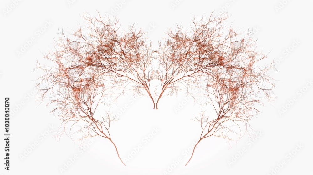Obraz premium a network of neurons arranged in the shape of a heart, with electrical impulses racing along its pathways like pulses of affection