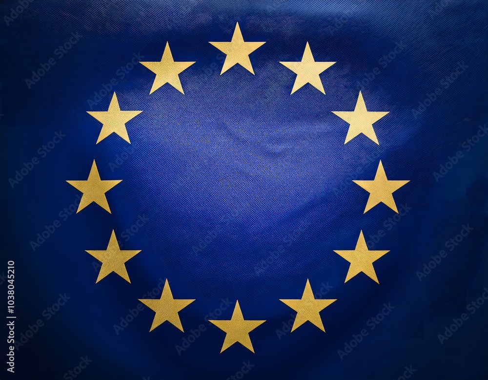 Round Europe flag with stars, European Union Round Europe flag with stars, European Union