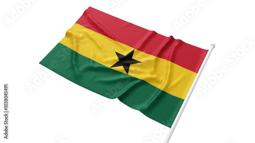 Obraz na płótnie Republic of Ghana national flag isolated on white background. w salonie