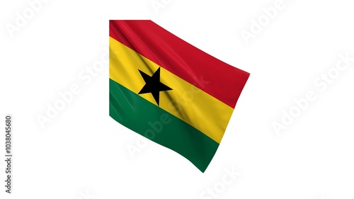 Republic of Ghana national flag isolated on white background. photo