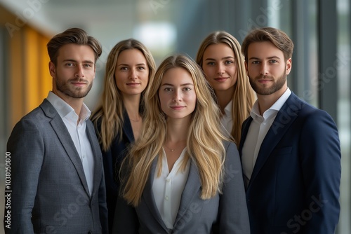 Confident Business Team in Formal Attire with Crossed Arms