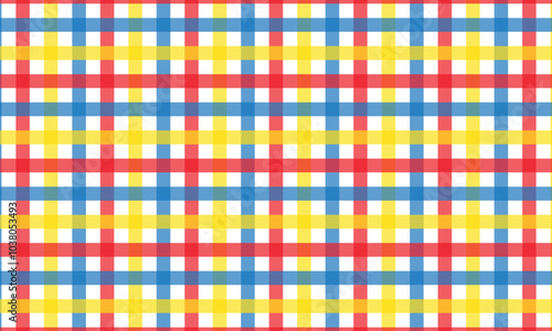 abstract red yellow blue plaid line pattern can be used cover, texture, chair, table.