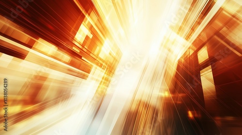 Abstract light burst with warm colors, dynamic lines and shapes