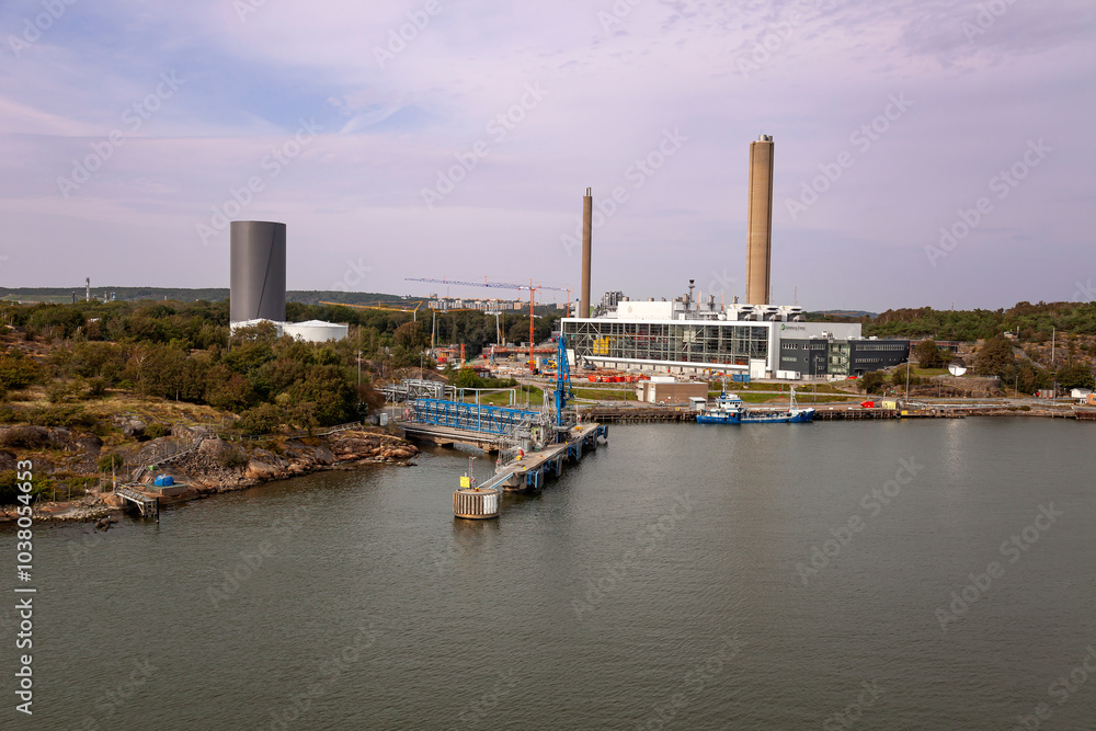Refinery in the Harbour- Area of Gothenburg, Västra Götalands län,Gothenburg,Sweden, Scandinavia, Europe Refinery in the Harbour- Area of Gothenburg, Västra Götalands län,Gothenburg,Sweden, Scandinavia, Europe