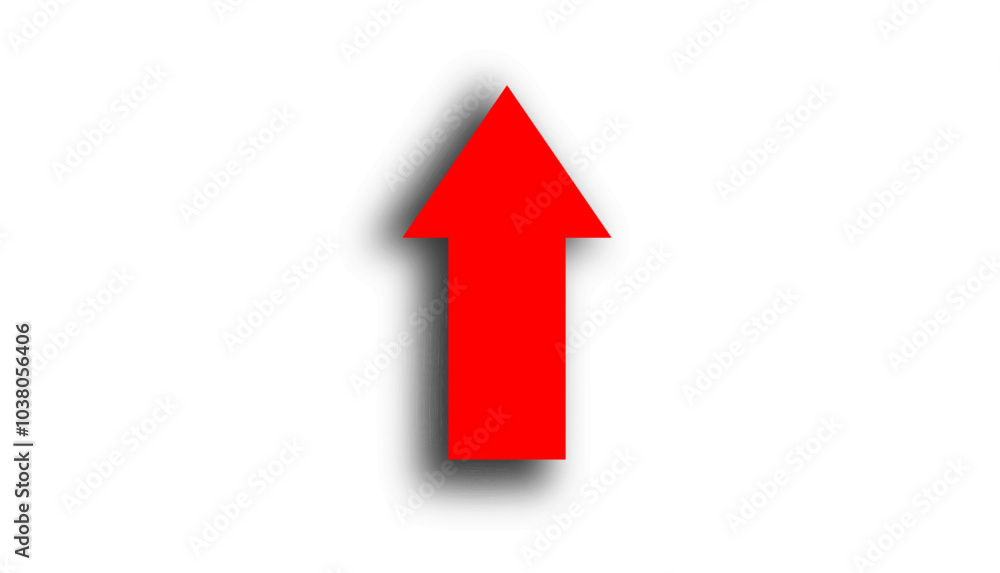 Up red arrow with shadow on white background design template. Investment value economy growth concept.
Up red arrow with shadow on white background design template. Investment value economy growth concept.