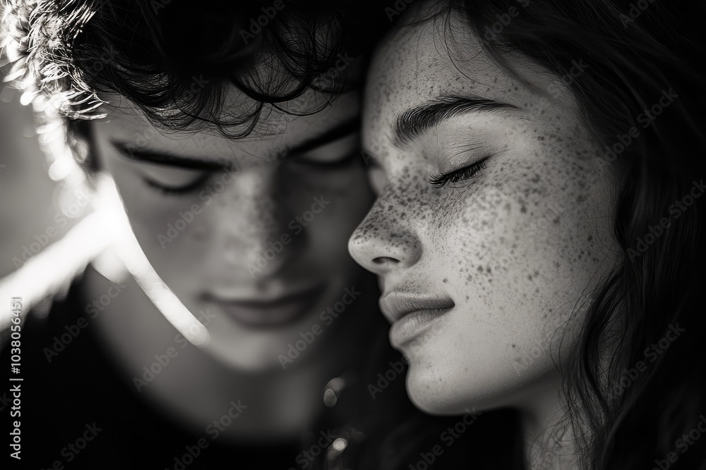 Young couple in love enjoying intimate moment together Young couple in love enjoying intimate moment together