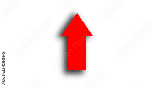 Free Download Up red arrow with shadow on white background design template. Investment value economy growth concept.	
 - GFXLoad