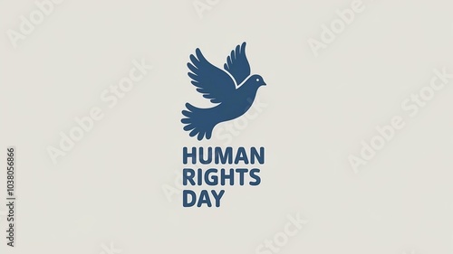 Human Rights Day Logo Featuring Peaceful Dove Illustration photo