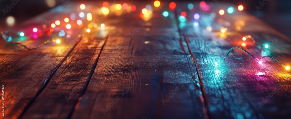 The Colorful Lights on Wood The Colorful Lights on Wood