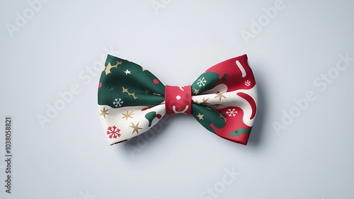 red bow tie Christmas with White background