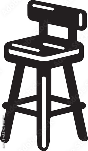 "Modern Stool Design Vector" A stylish wooden stool design, carefully crafted to provide a realistic and detailed look. ideal for architectural visualization, product designs, and marketing materials.
