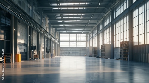 Vast Industrial Warehouse Interior 