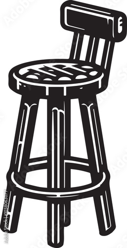 "Modern Stool Design Vector" A stylish wooden stool design, carefully crafted to provide a realistic and detailed look. ideal for architectural visualization, product designs, and marketing materials.