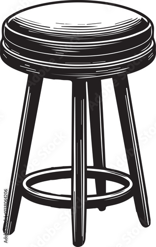 "Modern Stool Design Vector" A stylish wooden stool design, carefully crafted to provide a realistic and detailed look. ideal for architectural visualization, product designs, and marketing materials.