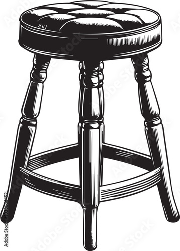 "Modern Stool Design Vector" A stylish wooden stool design, carefully crafted to provide a realistic and detailed look. ideal for architectural visualization, product designs, and marketing materials.