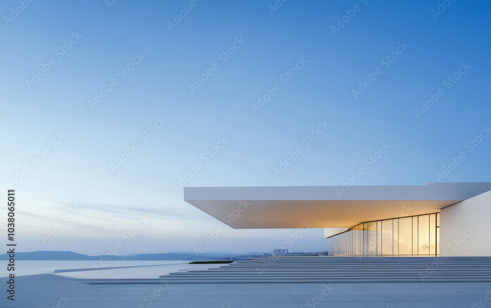 Fototapeta premium Minimalist modern architecture and spatial structure 