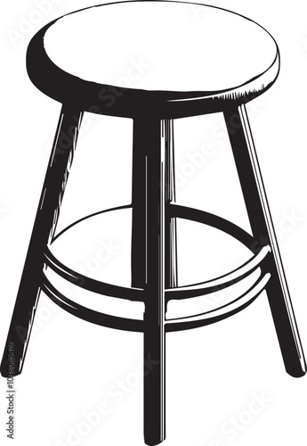 "Modern Stool Design Vector" A stylish wooden stool design, carefully crafted to provide a realistic and detailed look. ideal for architectural visualization, product designs, and marketing materials.