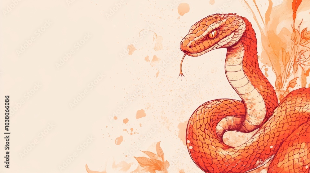 Obraz premium A snake as a Chinese zodiac sign